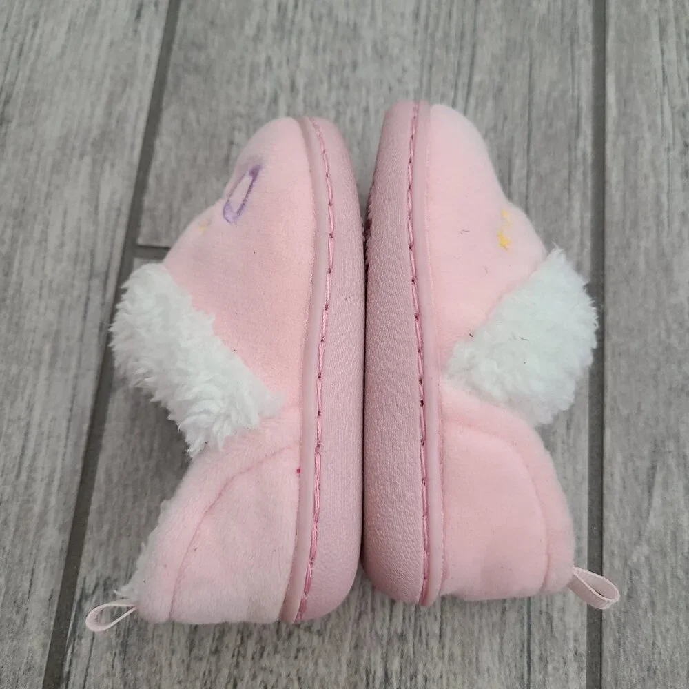 Wonder Nation Baby Girl Pink “Dream Big” Cozy Toddler Slippers Size 4
